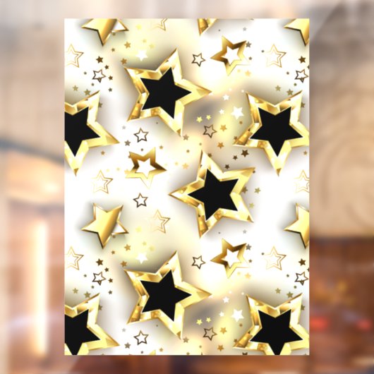 Autocollant Pour Fenêtre Lumière transparente avec étoiles or (Feuille 2)
