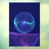 Autocollant Pour Fenêtre Lumineuse Bleu Violet Rêve Abstrait Fractal Art (Feuille 3)