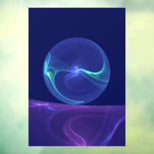 Autocollant Pour Fenêtre Lumineuse Bleu Violet Rêve Abstrait Fractal Art