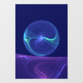 Autocollant Pour Fenêtre Lumineuse Bleu Violet Rêve Abstrait Fractal Art (Feuille)