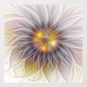 Autocollant Pour Fenêtre Lumineuse Fleur colorée, Abstraite Fractale modern (Feuille)