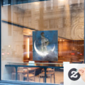 Autocollant Pour Fenêtre Luna Goddess at Night Scattering Stars (Fenêtre de café)