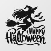 Autocollant Pour Fenêtre Lune de sorcières Joyeux Halloween (Feuille)