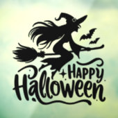 Autocollant Pour Fenêtre Lune de sorcières Joyeux Halloween (Feuille 3)