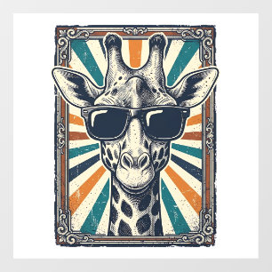 Autocollant Pour Fenêtre Lunettes de soleil girafe vintage