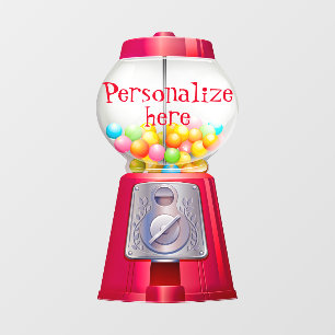 Autocollant Pour Fenêtre Machine à gumball bublegum vintage joli parti roug