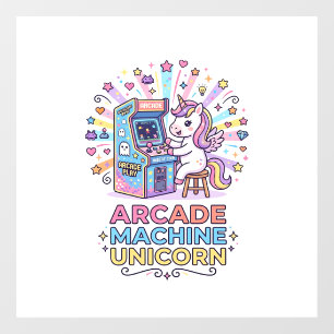 Autocollant Pour Fenêtre Machine de jeux vidéo Licorne Art POD Licorne prêt