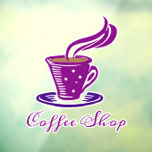 Autocollant Pour Fenêtre Magasin de café (Feuille 3)
