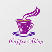 Autocollant Pour Fenêtre Magasin de café (Feuille)