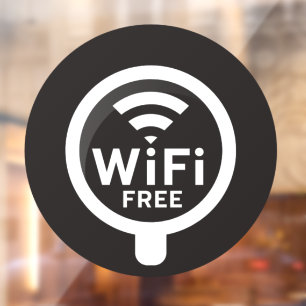 Autocollant Pour Fenêtre Magasin de café et beignets avec Wi-Fi gratuit Ent