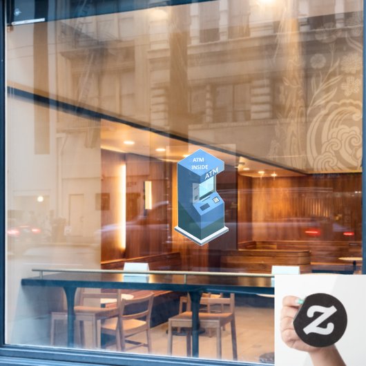 Autocollant Pour Fenêtre Magasin de commodité ATM à l'intérieur de l'entrep (Fenêtre de café)