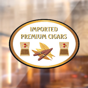 Autocollant Pour Fenêtre Magasin de fumée Cigares Premium importés publicit