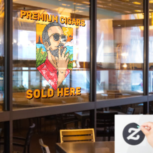 Autocollant Pour Fenêtre Magasin de Fumée Cigares Premium Vendus Ici Public