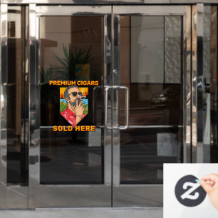 Autocollant Pour Fenêtre Magasin de Fumée Cigares Premium Vendus Ici Public