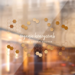 Autocollant Pour Fenêtre Magasin d'entreprise apicole Honeycomb Gold