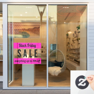 Autocollant Pour Fenêtre Magasin simple noir Vendredi vente signe fenêtre