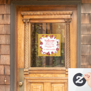 Autocollant Pour Fenêtre Magenta Moutarde Champignon