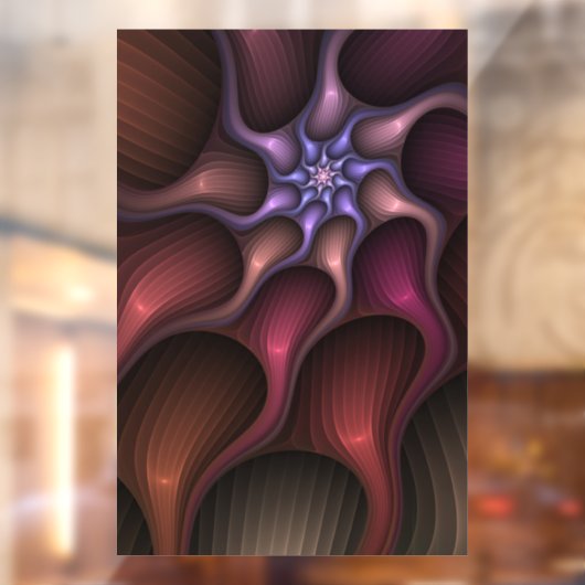Autocollant Pour Fenêtre Magique brillant Abstrait rayé coloré Fractal (Feuille 2)