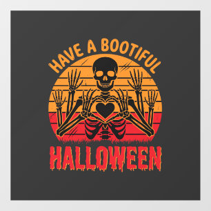 Autocollant Pour Fenêtre Magnifique cœur de squelette d'Halloween Rétro Cou