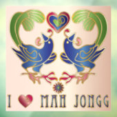 Autocollant Pour Fenêtre Mah Jongg Love Window Cling (Feuille 3)