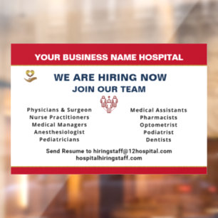 Autocollant Pour Fenêtre Maintenant embaucher de l'aide Employé Recherché P