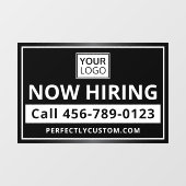 Autocollant Pour Fenêtre Maintenant embaucher logo URL sombre (Feuille)