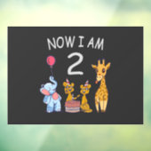 Autocollant Pour Fenêtre Maintenant, j'ai 2 ans 2e anniversaire au Zoo Baby (Feuille 3)