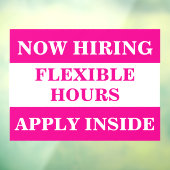 Autocollant Pour Fenêtre Maintenant, nous embauchons Aide recherchée Entrep (Feuille 3)