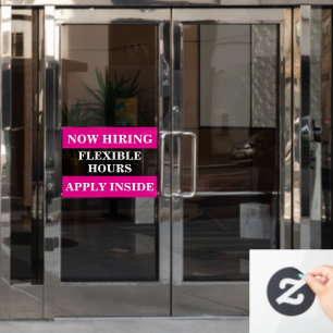 Autocollant Pour Fenêtre Maintenant, nous embauchons Aide recherchée Entrep