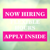 Autocollant Pour Fenêtre Maintenant, nous embauchons Aide recherchée Entrep (Feuille 3)