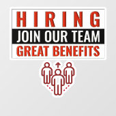 Autocollant Pour Fenêtre Maintenant, nous embauchons, rejoignez notre équip (Feuille)