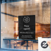 Autocollant Pour Fenêtre Maintenant ouvert | Heures d'ouverture de l'entrep (Fenêtre de café)