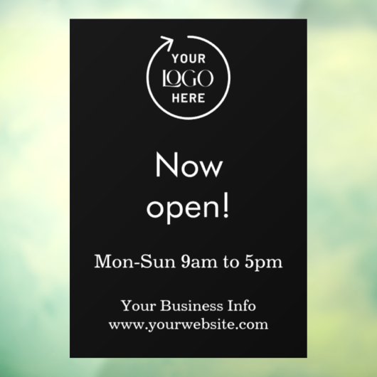 Autocollant Pour Fenêtre Maintenant ouvert | Heures d'ouverture de l'entrep (Feuille 3)