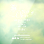 Autocollant Pour Fenêtre Maintenant ouvert | Heures d'ouverture de l'entrep (Feuille 3)