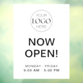 Autocollant Pour Fenêtre Maintenant Ouvert | Heures d'Ouverture d'Entrepris (Feuille 3)