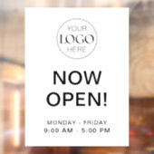 Autocollant Pour Fenêtre Maintenant Ouvert | Heures d'Ouverture d'Entrepris (Feuille 2)