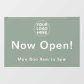 Autocollant Pour Fenêtre Maintenant Ouvert l Heures d'ouverture Ouverture L (Feuille)