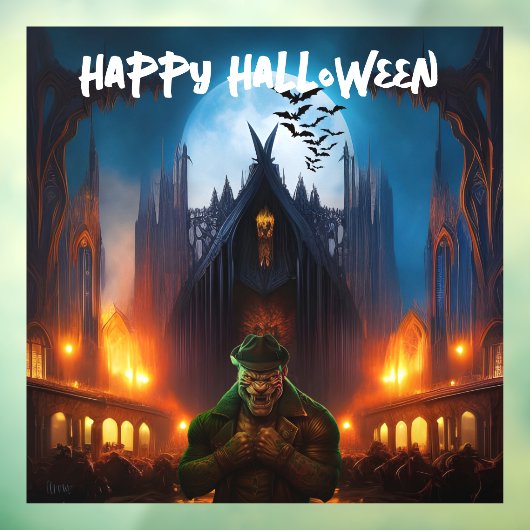 Autocollant Pour Fenêtre Maison hantée avec Monstre Déplaisant (Feuille 3)