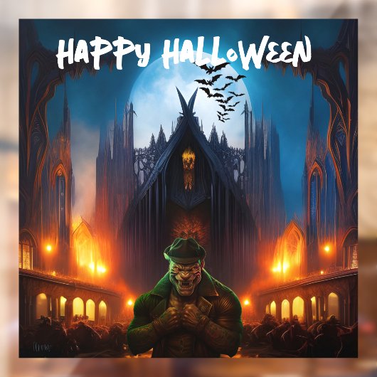 Autocollant Pour Fenêtre Maison hantée avec Monstre Déplaisant (Feuille 2)