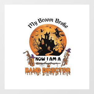 Autocollant Pour Fenêtre Maison hantée Halloween directeur fanfare balai ca