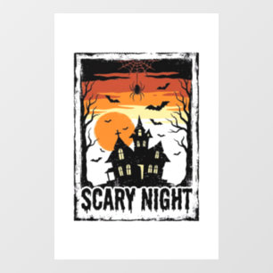 Autocollant Pour Fenêtre Maison Hantée Nuit Effrayante Chemise Halloween Vi