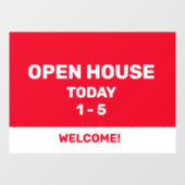 Autocollant Pour Fenêtre Maison ouverte rouge et blanche (Feuille)