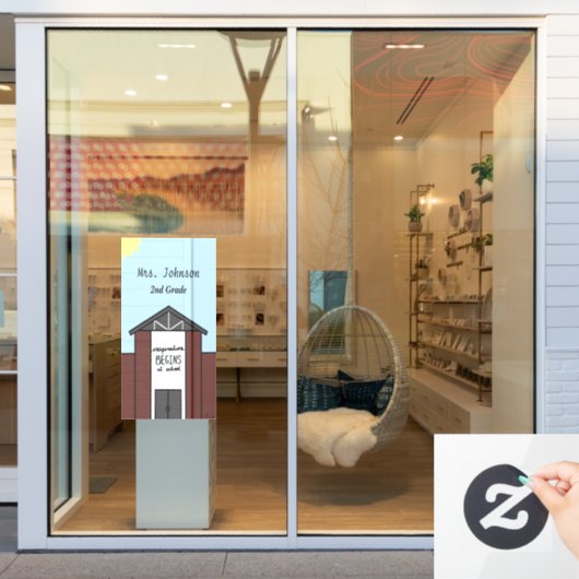 Autocollant Pour Fenêtre Maison scolaire de l'enseignant sur mesure (Vitrine du magasin)