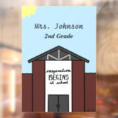 Autocollant Pour Fenêtre Maison scolaire de l'enseignant sur mesure (Feuille 2)