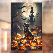 Autocollant Pour Fenêtre Maisons hantées, Chat-chauve-souris noire et Jack- (Feuille 2)