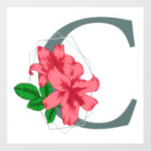 Autocollant Pour Fenêtre Majuscule C monogramme floral (Feuille)