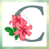 Autocollant Pour Fenêtre Majuscule C monogramme floral (Feuille 3)