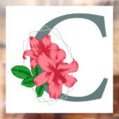 Autocollant Pour Fenêtre Majuscule C monogramme floral (Feuille 2)