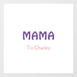 Autocollant Pour Fenêtre Mama mères heureuses rétro violet ajouter du texte