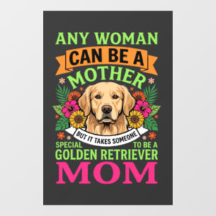 Autocollant Pour Fenêtre Maman Golden Retriever Fleurie Amoureuse de Chien